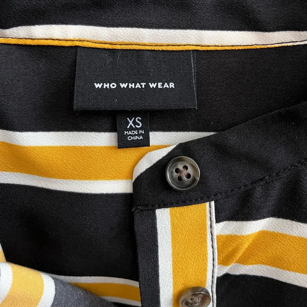 Who What Wear Striped Midi Dress Yellow Black Size XS